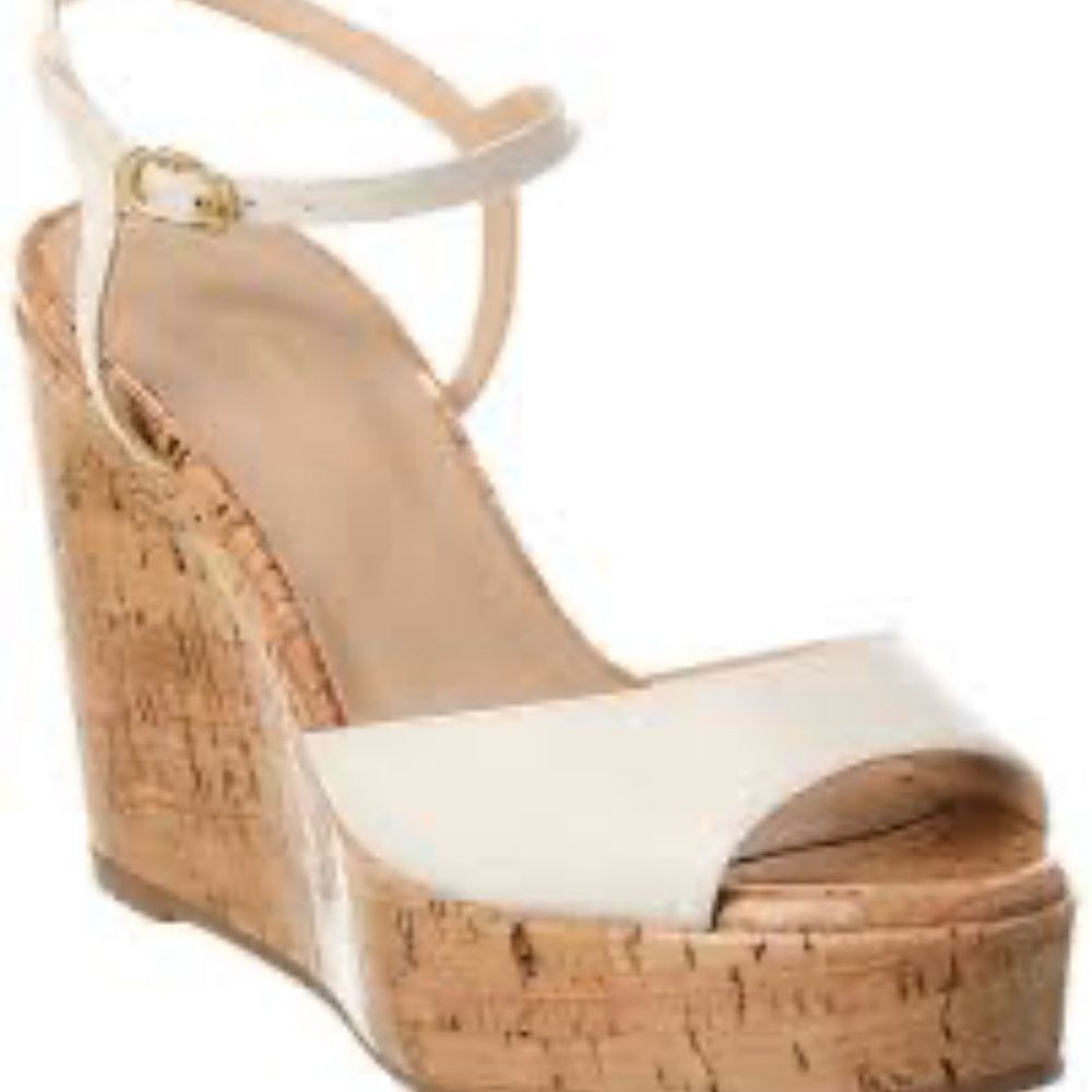 New Stuart Weitzman White Buckle Sandals